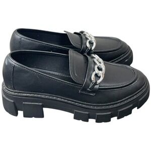 No Boundaries Lug Loafers Womens  7 Chunky Platform Y2K Goth Grunge Chain Shoes